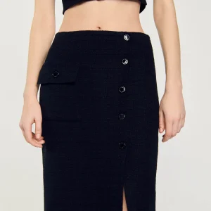 Faldas & Shorts<Sandro Paris Falda Midi De Tweed