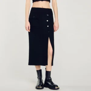 Faldas & Shorts<Sandro Paris Falda Midi De Tweed