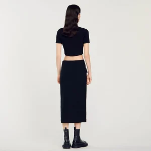 Faldas & Shorts<Sandro Paris Falda Midi De Tweed