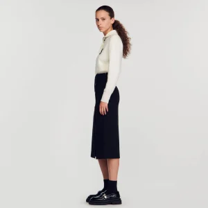 Faldas & Shorts<Sandro Paris Falda Midi De Tweed