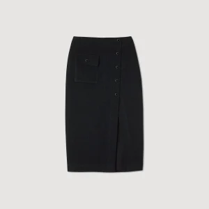 Faldas & Shorts<Sandro Paris Falda Midi De Tweed