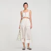 Faldas & Shorts<Sandro Paris Falda Pantalon Larga De Mezcla De Lino