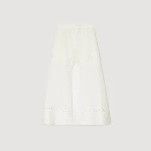 Faldas & Shorts<Sandro Paris Falda Pantalon Larga De Mezcla De Lino