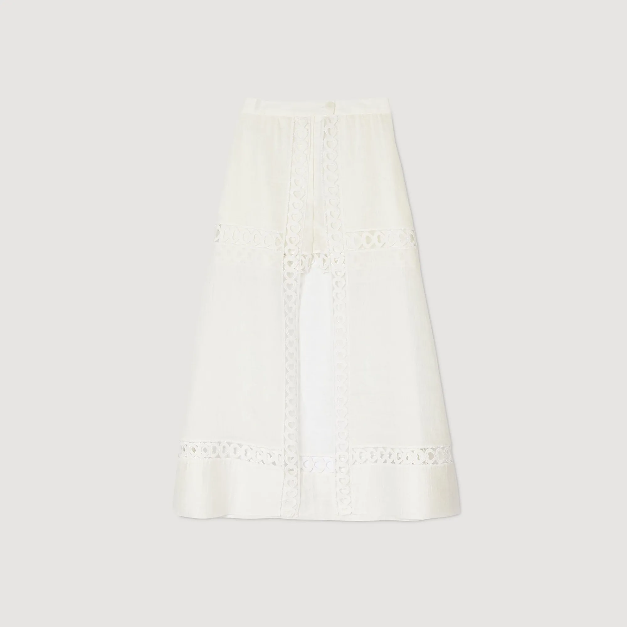 falda_pantalon_larga_de_mezcla_de_lino_5.webp Faldas & Shorts<Sandro Paris Falda Pantalon Larga De Mezcla De Lino
