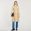 Abrigos<Sandro Paris Gabardina Plisada Con Cinturon