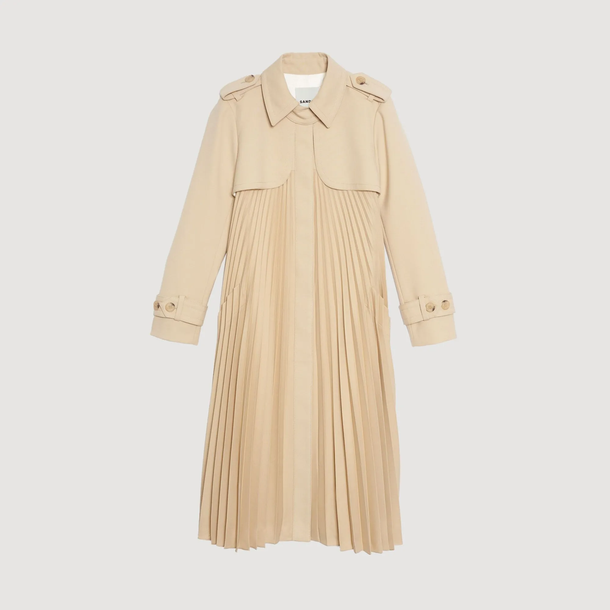 gabardina_plisada_con_cinturon_6.webp Abrigos<Sandro Paris Gabardina Plisada Con Cinturon