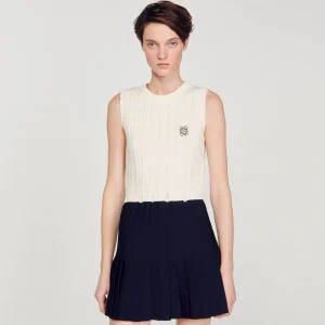 Jerseys & Cárdigans<Sandro Paris Jersey Sin Mangas De Punto