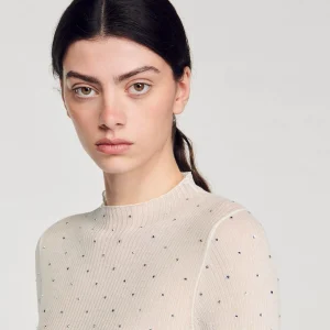 Jerseys & Cárdigans<Sandro Paris Jersey Transparente Con Strass