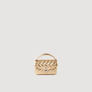 Bolsos De Hombro<Sandro Paris Minibolso Yza De Cuero Metalizado