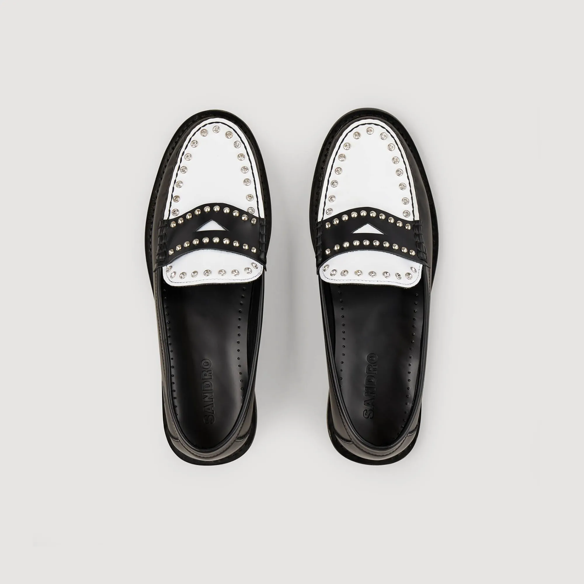 Mocasines & Mules<Sandro Paris Mocasines Bicolores Con Tachuelas