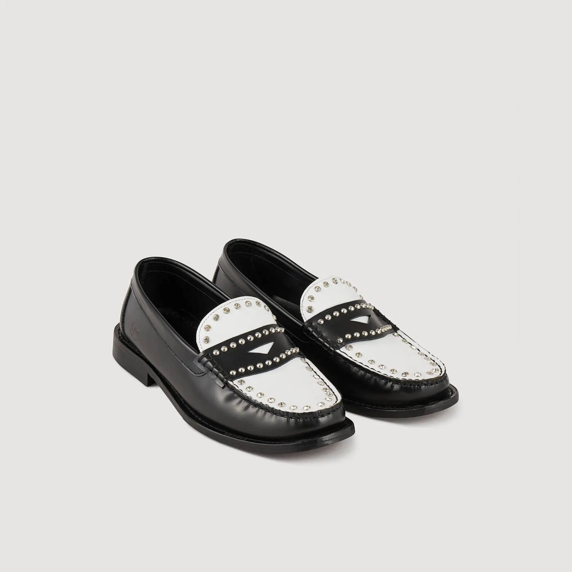 Mocasines & Mules<Sandro Paris Mocasines Bicolores Con Tachuelas