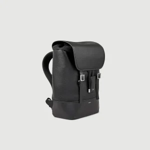 Mochilas<Sandro Paris Mochila De Tela Y Cuero