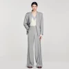 Trajes<Sandro Paris Pantalon Acampanado De Talle Alto
