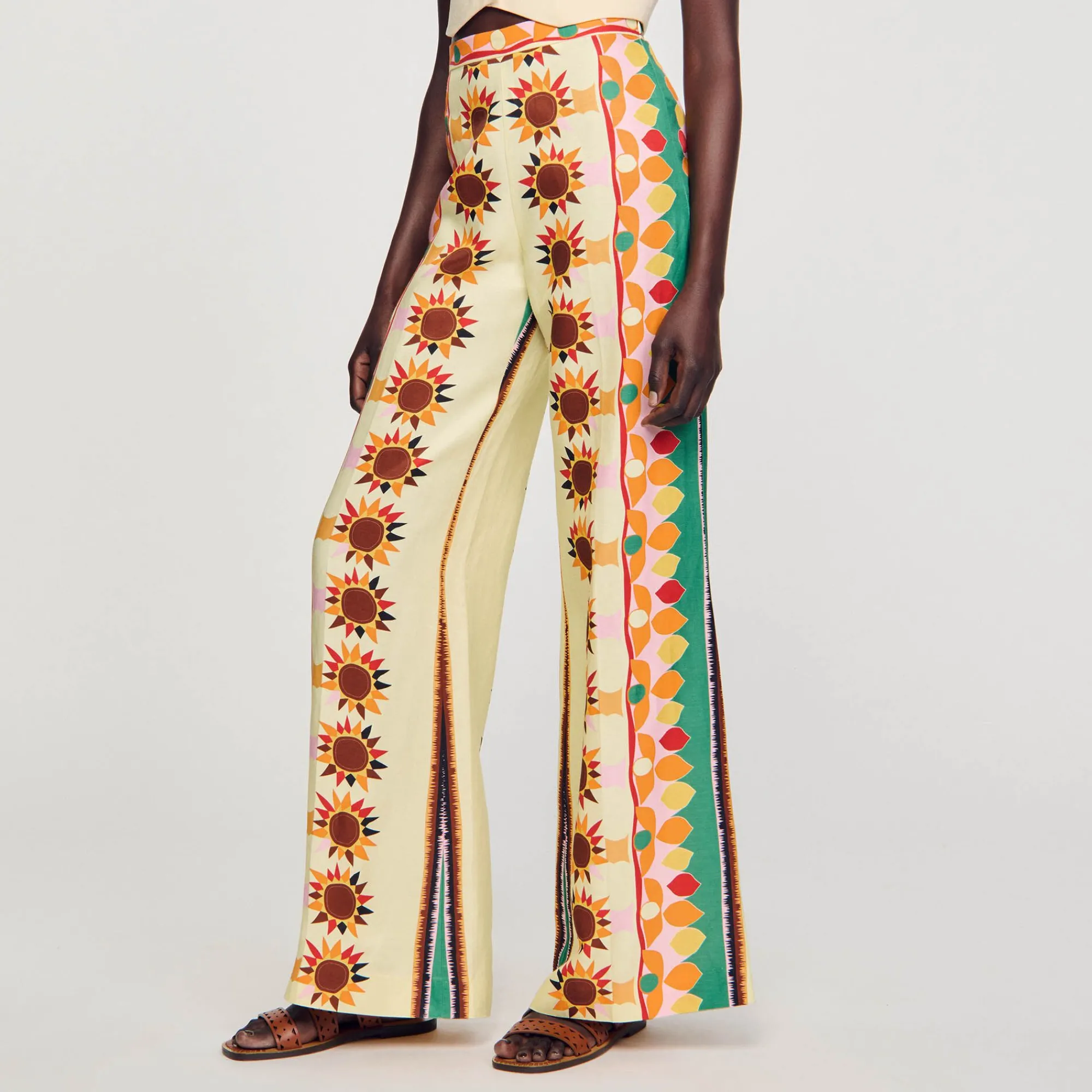 pantalon_acampanado_estampado_3.webp Pantalones<Sandro Paris Pantalon Acampanado Estampado