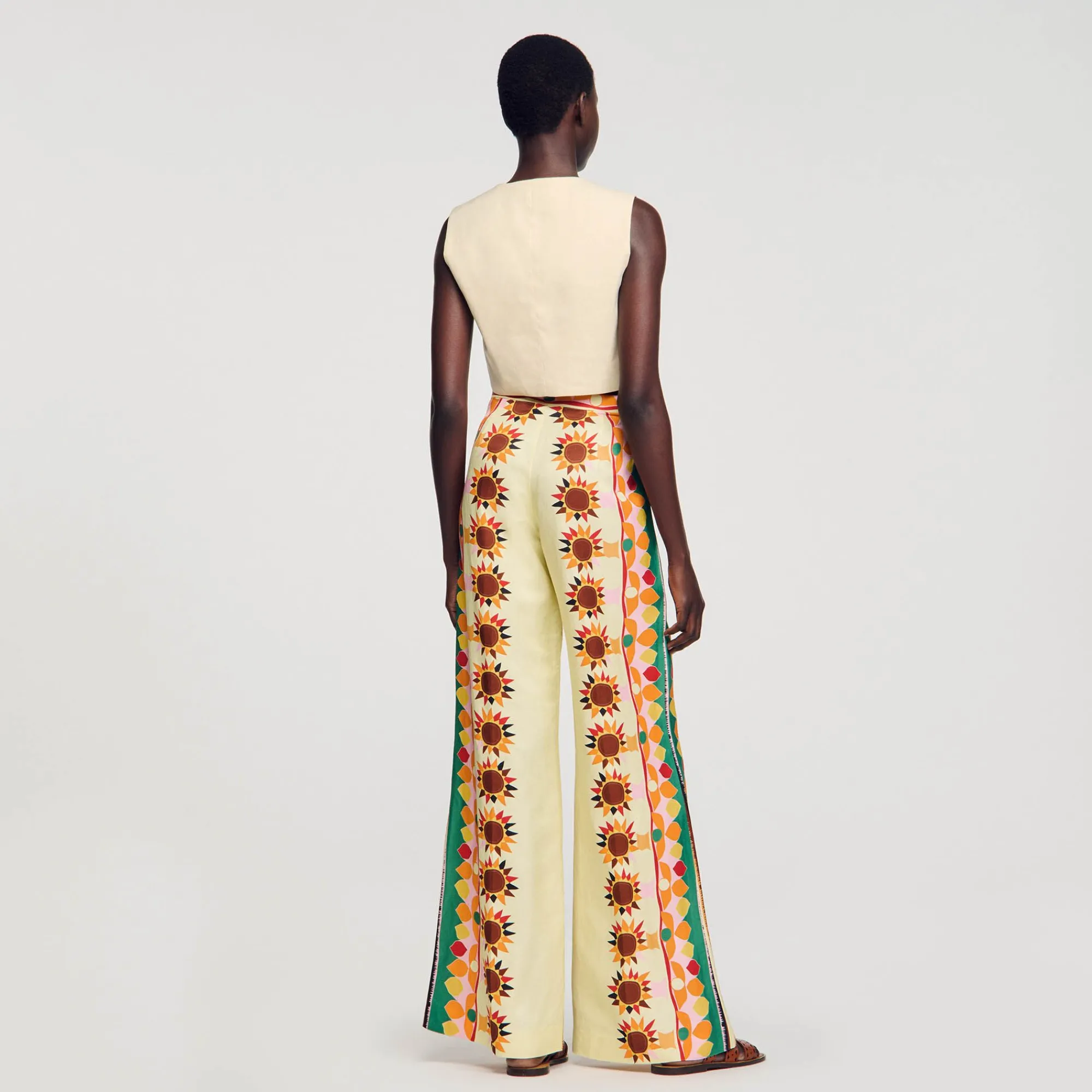 pantalon_acampanado_estampado_4.webp Pantalones<Sandro Paris Pantalon Acampanado Estampado