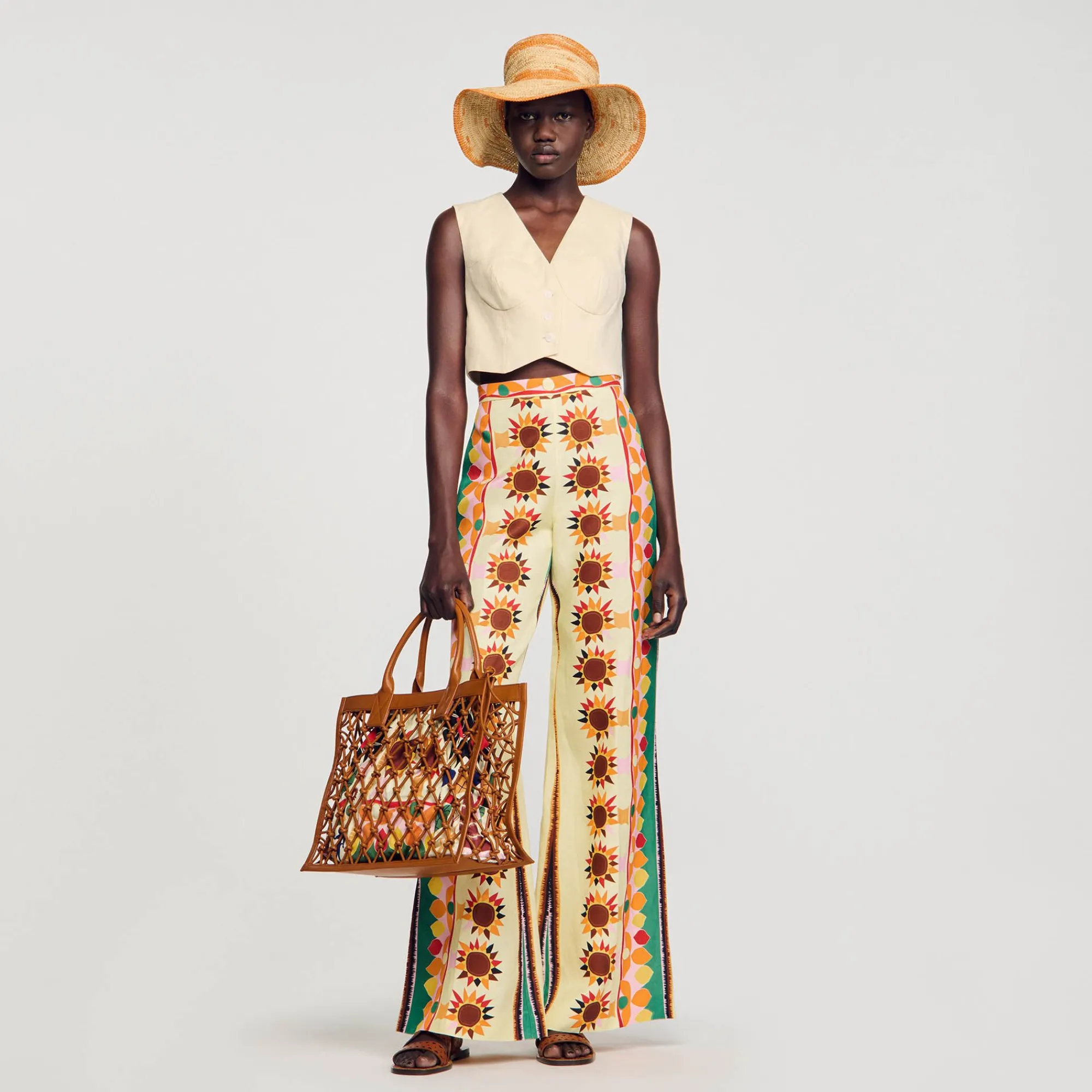 pantalon_acampanado_estampado_5.webp Pantalones<Sandro Paris Pantalon Acampanado Estampado