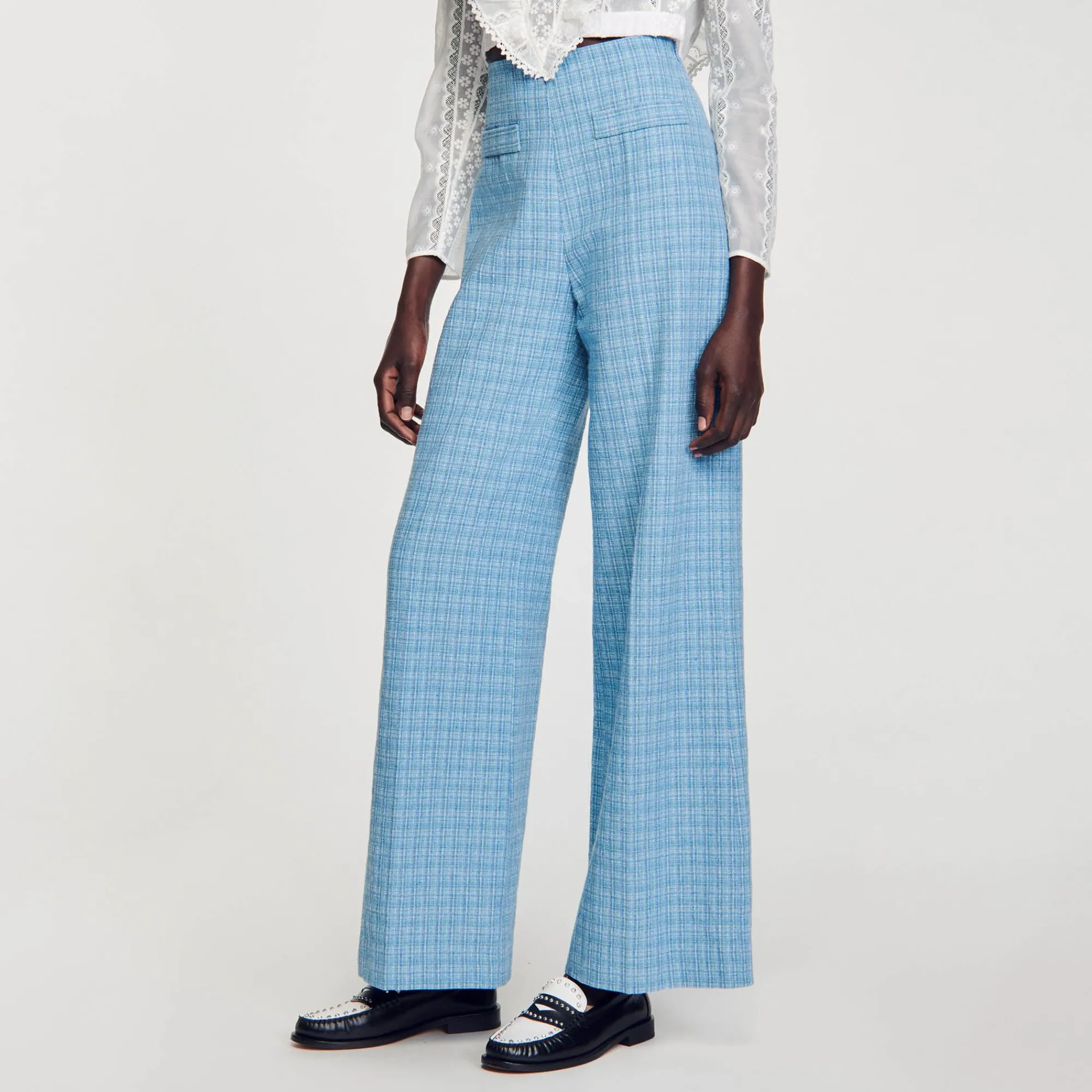 pantalon_ancho_de_tweed_3.webp Trajes<Sandro Paris Pantalon Ancho De Tweed