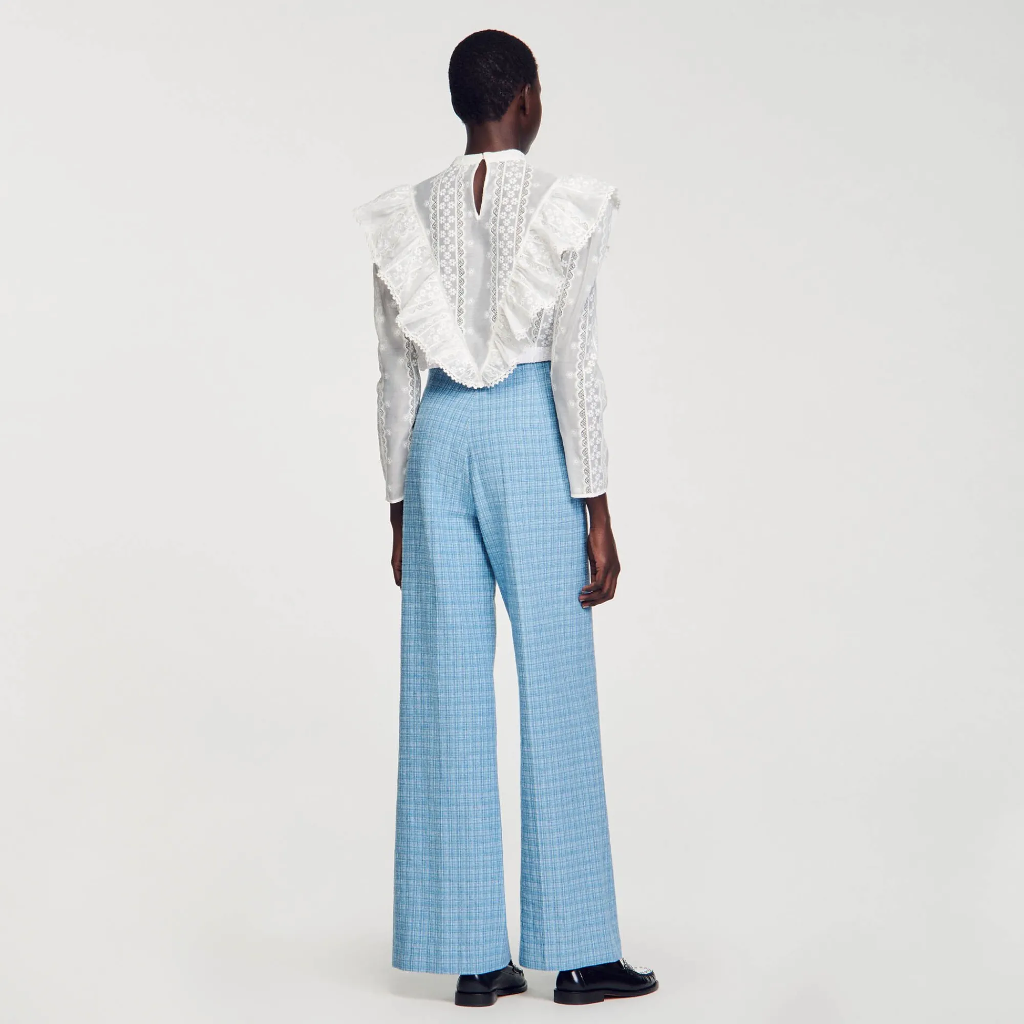 pantalon_ancho_de_tweed_4.webp Trajes<Sandro Paris Pantalon Ancho De Tweed