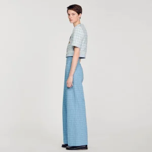 Trajes<Sandro Paris Pantalon Ancho De Tweed