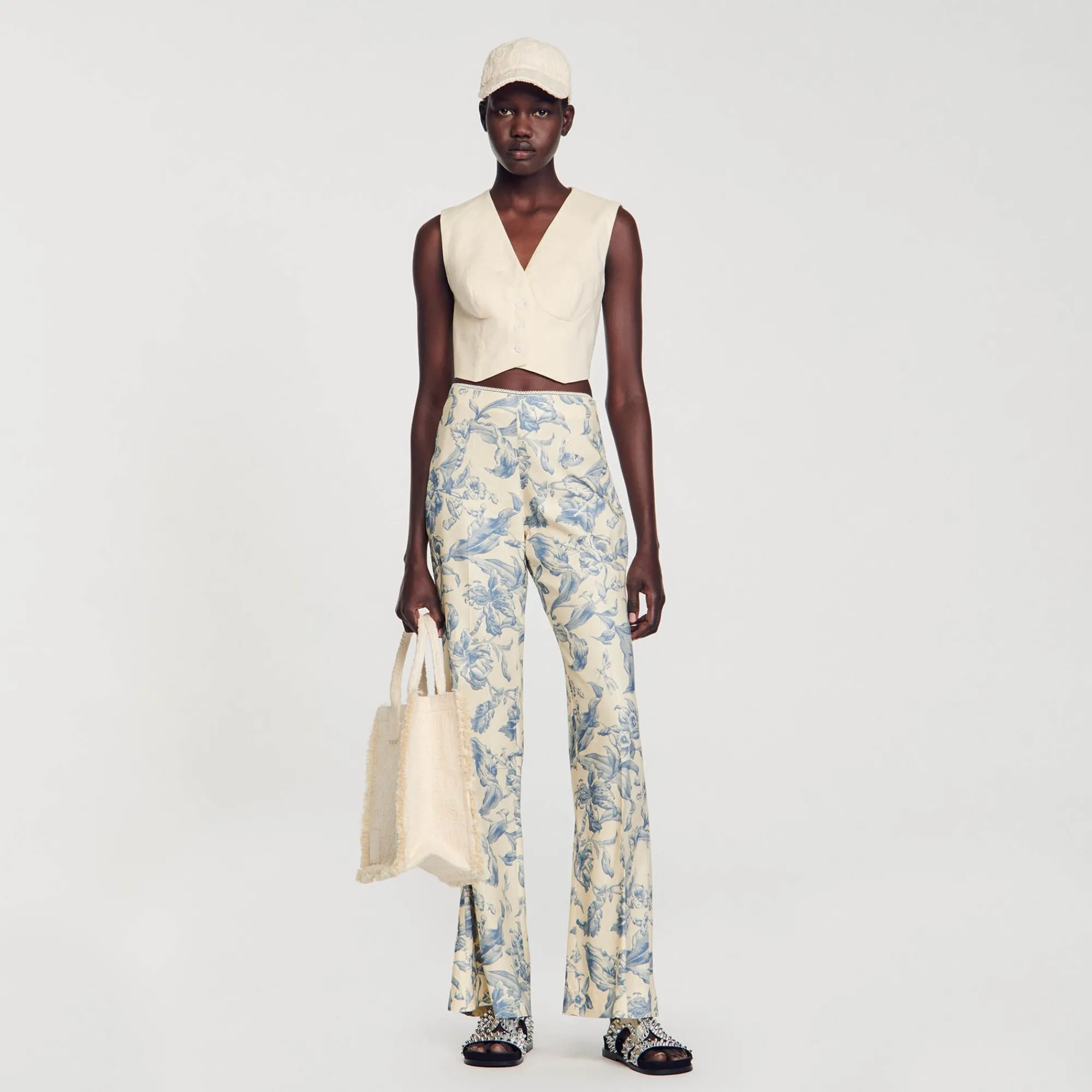 pantalon_con_estampado_de_flores_0.webp Conjuntos<Sandro Paris Pantalon Con Estampado De Flores