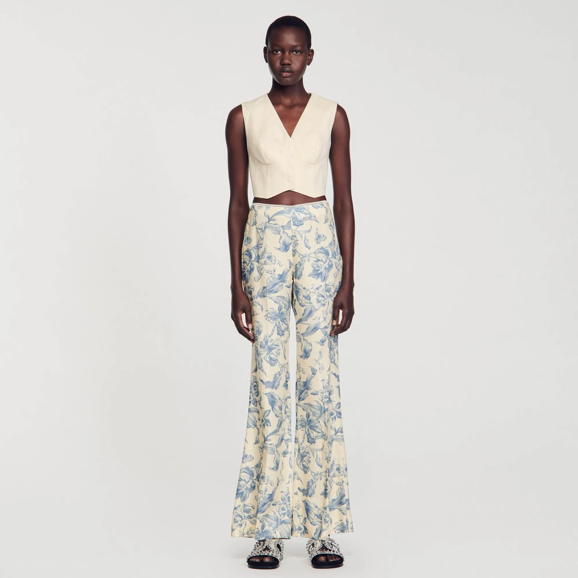 pantalon_con_estampado_de_flores_1.webp Conjuntos<Sandro Paris Pantalon Con Estampado De Flores
