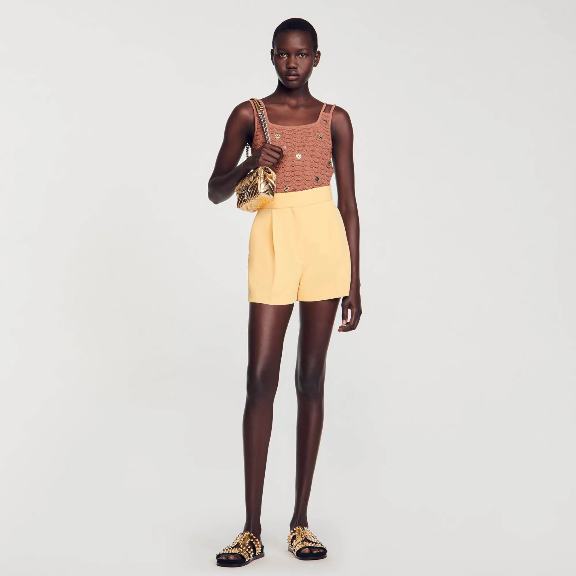 pantalon_corto_recto_0.webp Trajes<Sandro Paris Pantalon Corto Recto