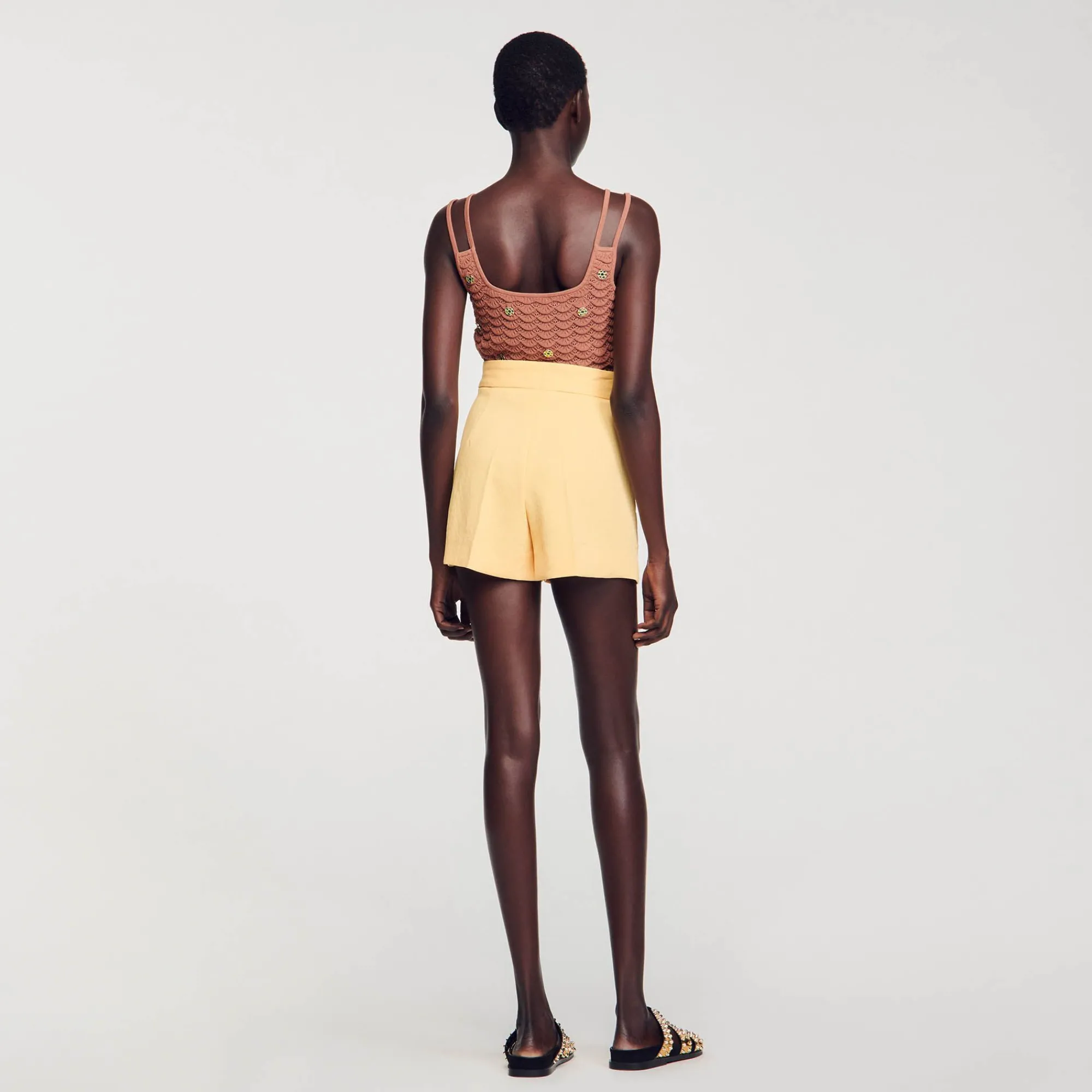 pantalon_corto_recto_4.webp Trajes<Sandro Paris Pantalon Corto Recto