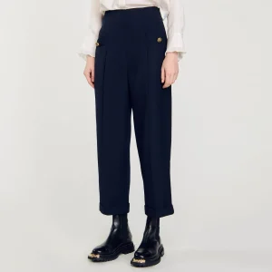 Trajes<Sandro Paris Pantalon De Corte Ancho