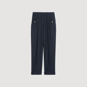 Trajes<Sandro Paris Pantalon De Corte Ancho