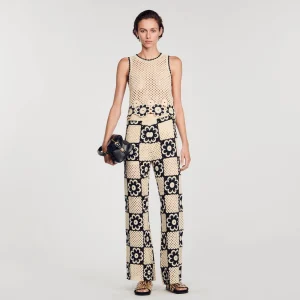 Pantalones<Sandro Paris Pantalon De Punto De Ganchillo