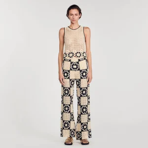Pantalones<Sandro Paris Pantalon De Punto De Ganchillo