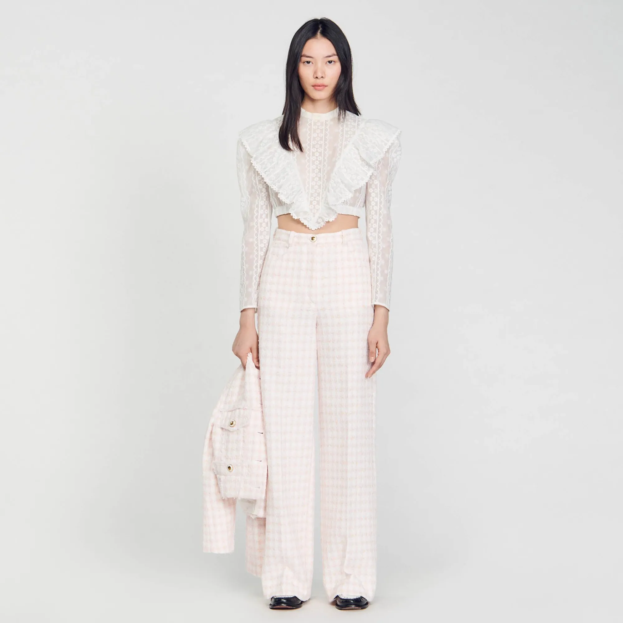 pantalon_de_sarga_0.webp Trajes<Sandro Paris Pantalon De Sarga