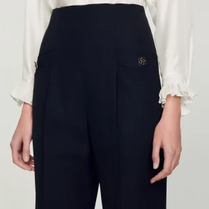 Trajes<Sandro Paris Pantalon De Talle Alto