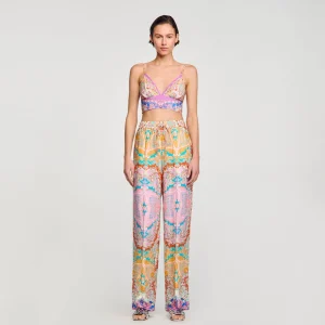 Pantalones<Sandro Paris Pantalon Fluido Estampado