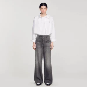 Vaqueros<Sandro Paris Pantalon Vaquero Destenido Acampanado