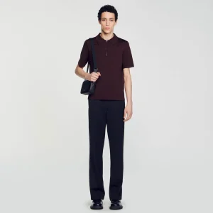 Camisetas & Polos<Sandro Paris Polo De Punto Con Cuello Con Cremallera