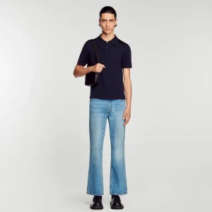 Camisetas & Polos<Sandro Paris Polo De Punto Con Cuello Con Cremallera