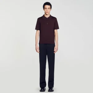 Camisetas & Polos<Sandro Paris Polo De Punto Con Cuello Con Cremallera