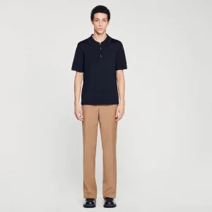 Camisetas & Polos<Sandro Paris Polo De Punto Con Cuello Con Cremallera