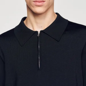 Camisetas & Polos<Sandro Paris Polo De Punto Con Cuello Con Cremallera
