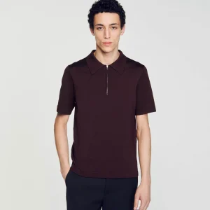 Camisetas & Polos<Sandro Paris Polo De Punto Con Cuello Con Cremallera