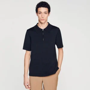 Camisetas & Polos<Sandro Paris Polo De Punto Con Cuello Con Cremallera