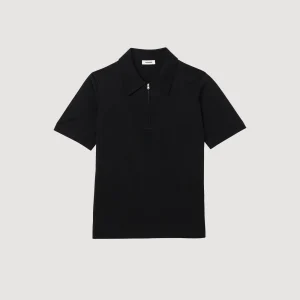 Camisetas & Polos<Sandro Paris Polo De Punto Con Cuello Con Cremallera