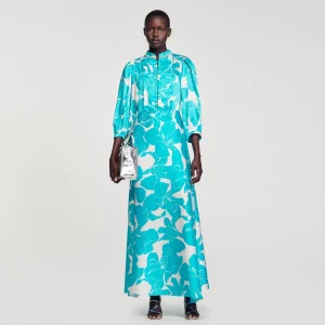 Vestidos<Sandro Paris Robe Longue Fluide A Imprime Fleuri