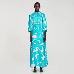 Vestidos<Sandro Paris Robe Longue Fluide A Imprime Fleuri