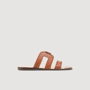 Sandalias<Sandro Paris Sandalias Planas De Cuero Perforado