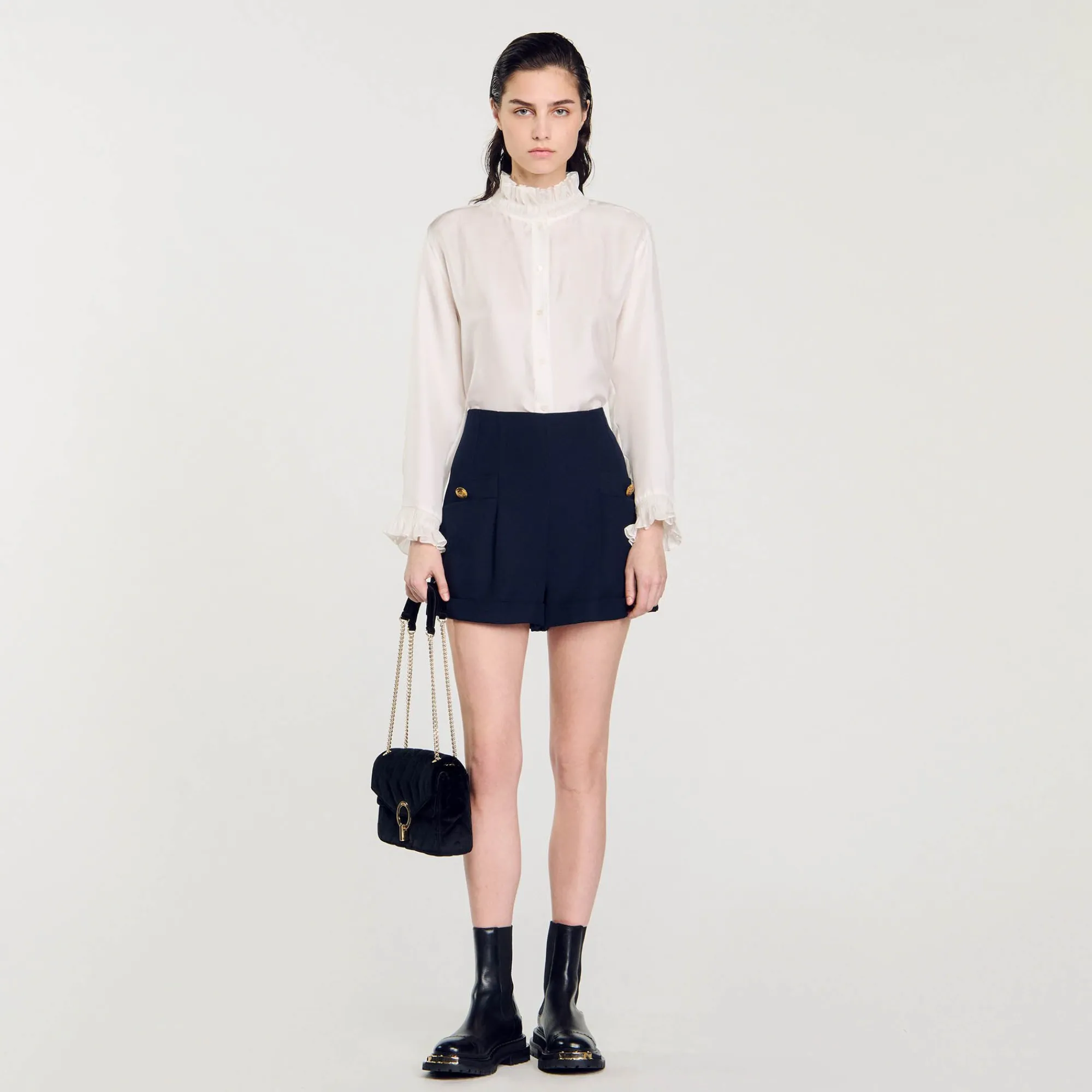 short_con_dobladillo_0.webp Faldas & Shorts<Sandro Paris Short Con Dobladillo