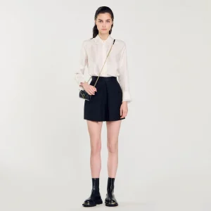 Faldas & Shorts<Sandro Paris Short De Talle Alto Con Botones