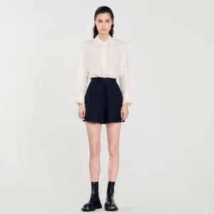 Faldas & Shorts<Sandro Paris Short De Talle Alto Con Botones