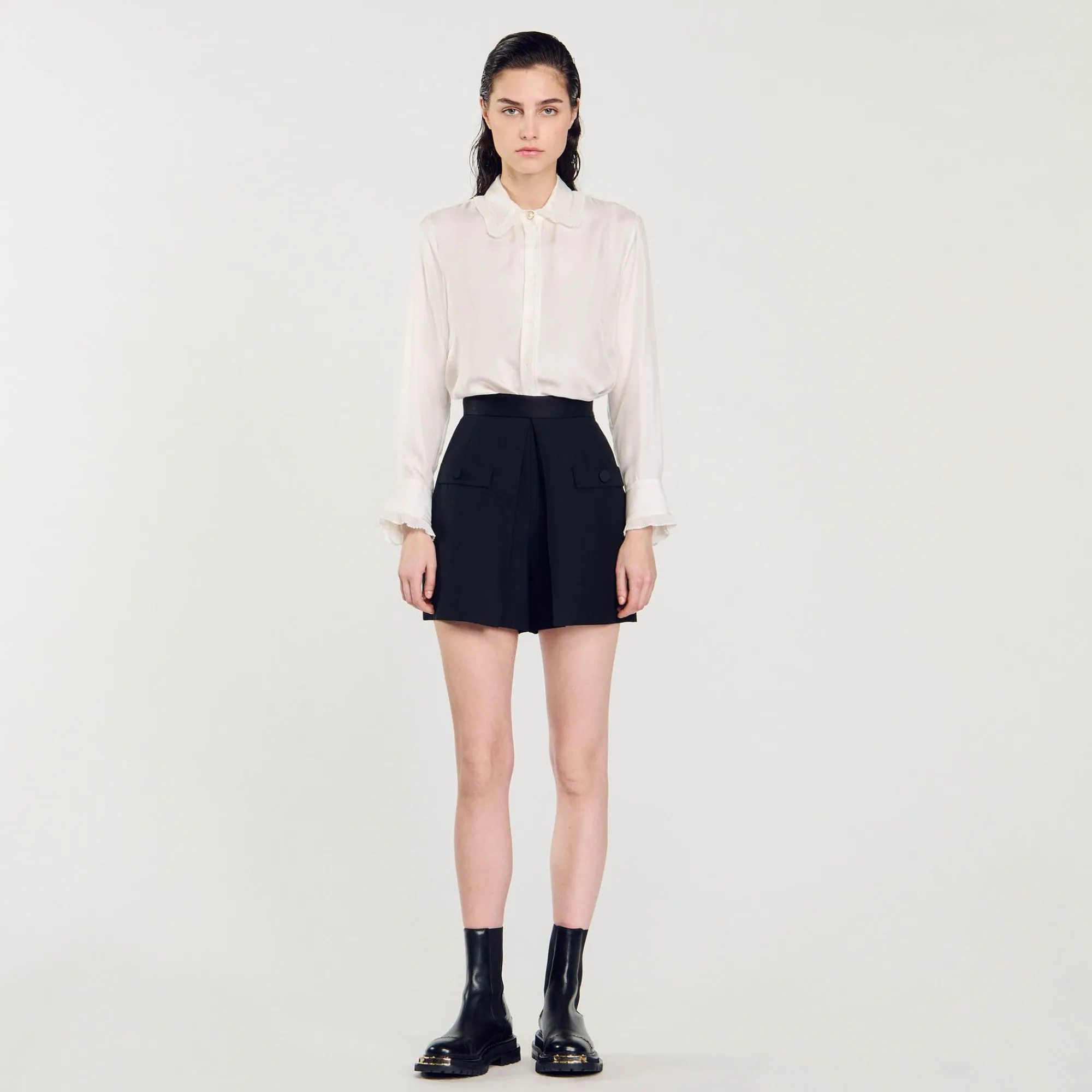 short_de_talle_alto_con_botones_1.webp Faldas & Shorts<Sandro Paris Short De Talle Alto Con Botones